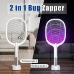 ⁦Raquette Anti-Moustique Électrique Rechargeable 2-en-1 (M4)⁩ - الصورة ⁦3⁩